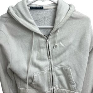 Brandy Melville white crop crystal hoodie